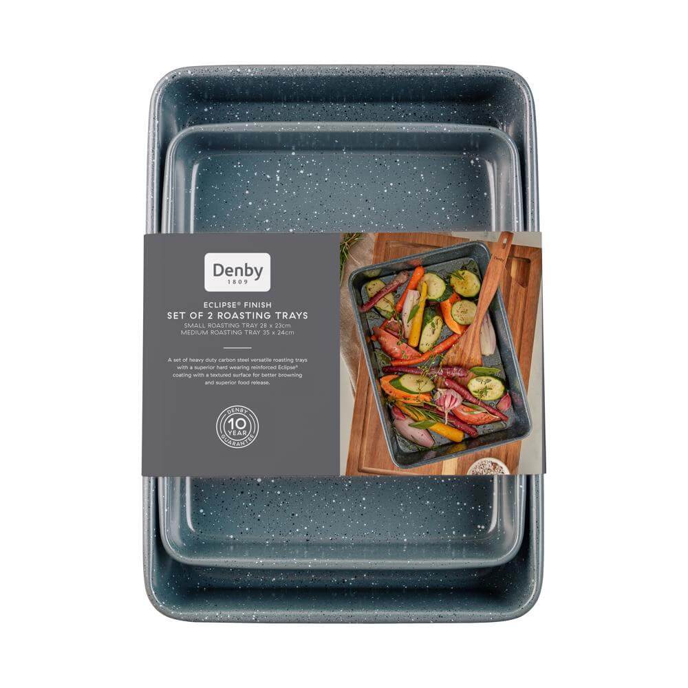 Denby Eclipse® Finish Set Of 2 Roasting Trays